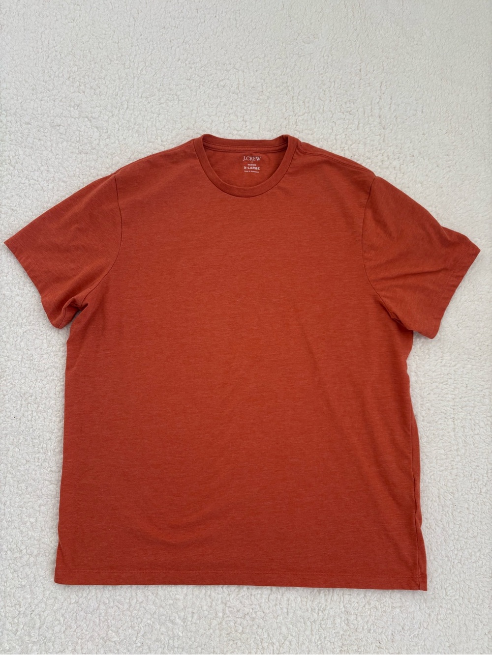 J.Crew Washed Burnt Orange T-Shirt X-Large Cotton Blend Short Sleeve Tee